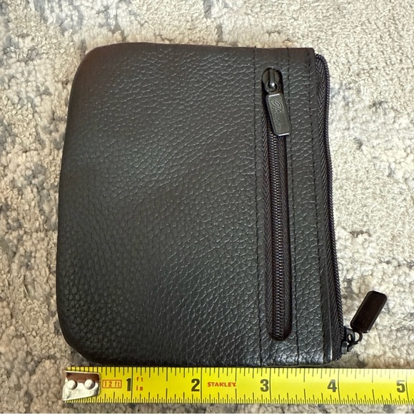 Buxton Women's Black Pebble Vegan Leather Large ID Insert Coin Case Wallet - Picture 3 of 7